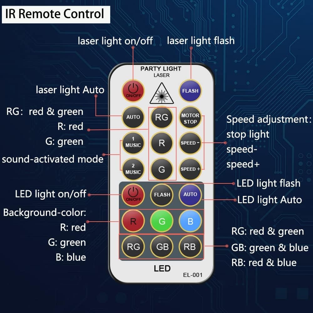 image:imageParty Lights Dj Disco Lights Mini Strobe Stage Light Lighting Accessories Laser Llights Projector with Remote Control for Parties Bar Birthday Holiday Event Live Show Xmas Decorations LightsBLACK 01