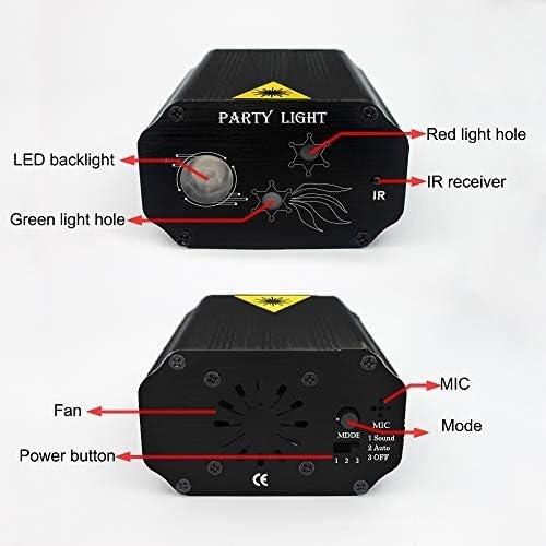 image:imageParty Lights Dj Disco Lights Mini Strobe Stage Light Lighting Accessories Laser Llights Projector with Remote Control for Parties Bar Birthday Holiday Event Live Show Xmas Decorations LightsBLACK 01