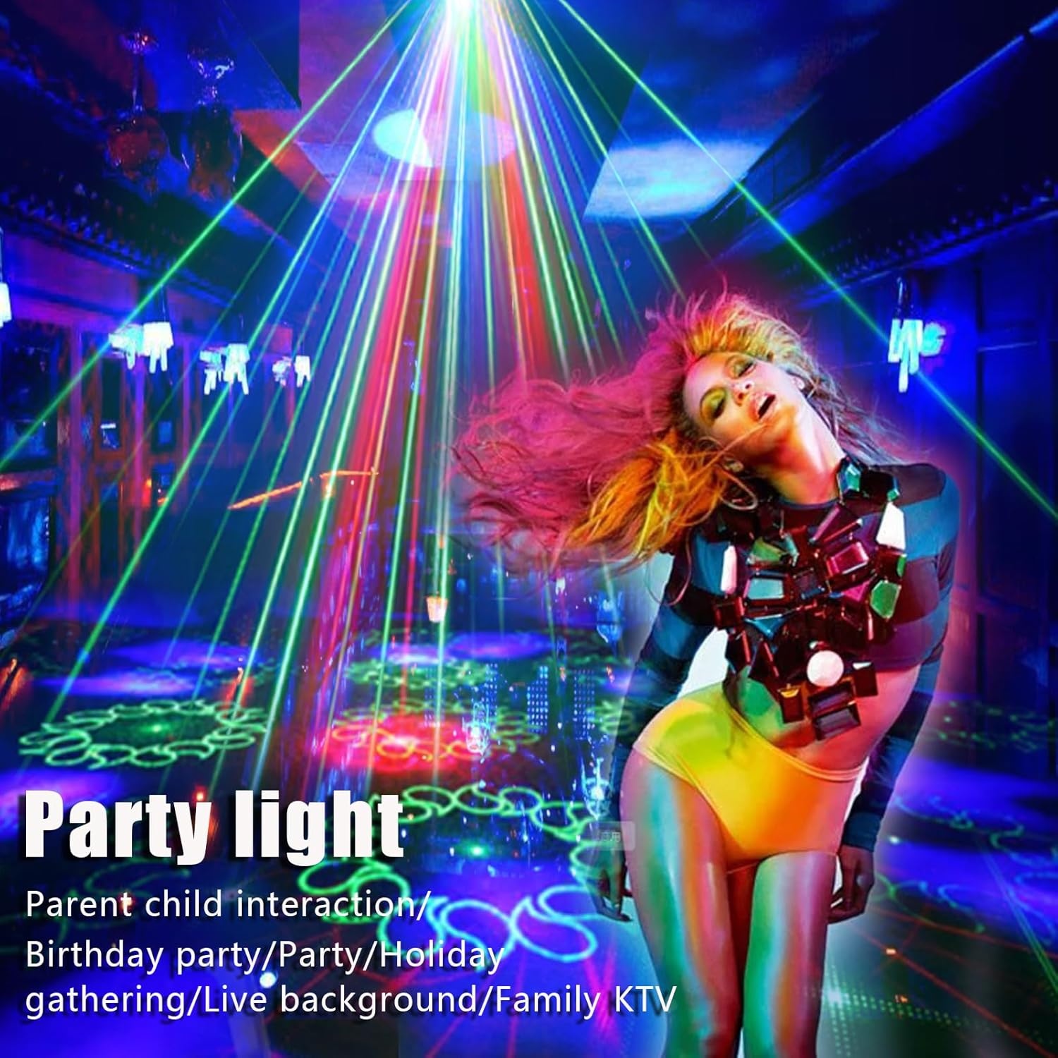 image:imageParty Lights Dj Disco Lights Mini Strobe Stage Light Lighting Accessories Laser Llights Projector with Remote Control for Parties Bar Birthday Holiday Event Live Show Xmas Decorations LightsBLACK 02