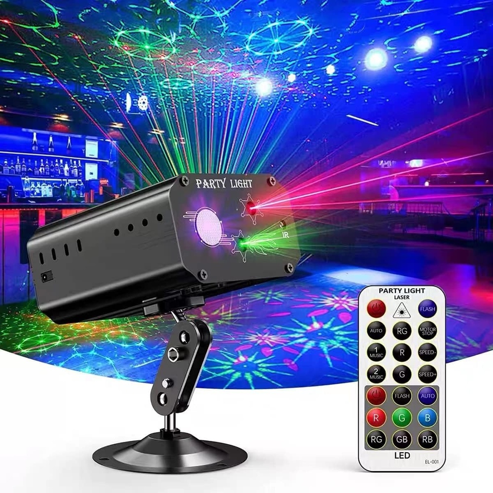 image:imageParty Lights Dj Disco Lights Mini Strobe Stage Light Lighting Accessories Laser Llights Projector with Remote Control for Parties Bar Birthday Holiday Event Live Show Xmas Decorations LightsBLACK 01